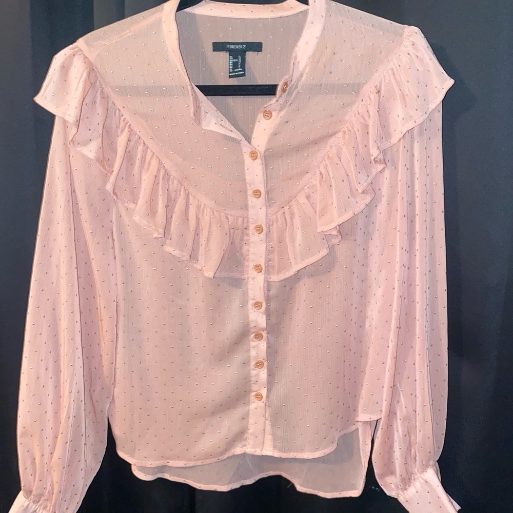 Sheer pink blouse